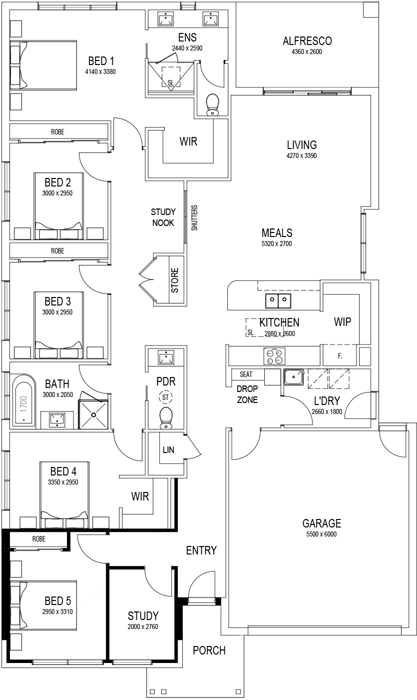 5 bedroom with study