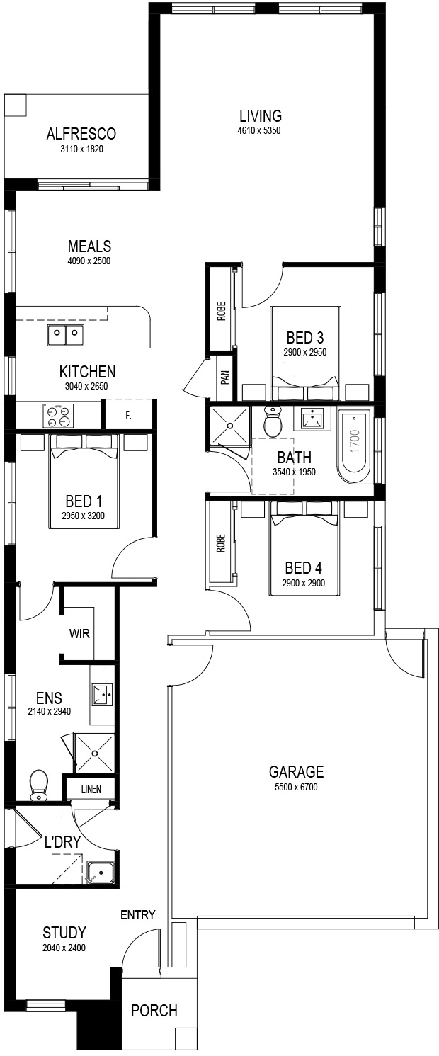 3 Bedroom (rear living)