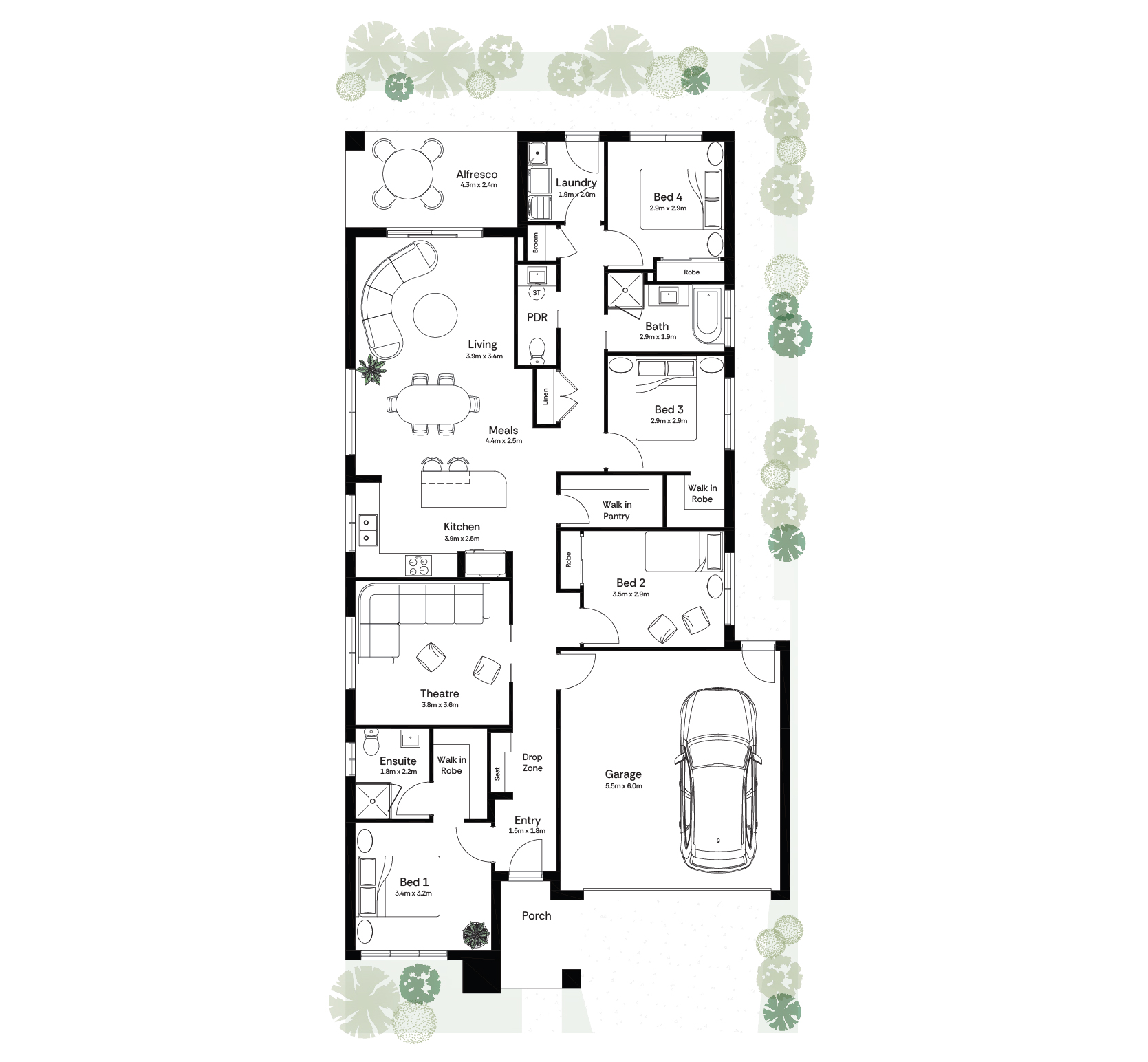 Grand master bedroom suite