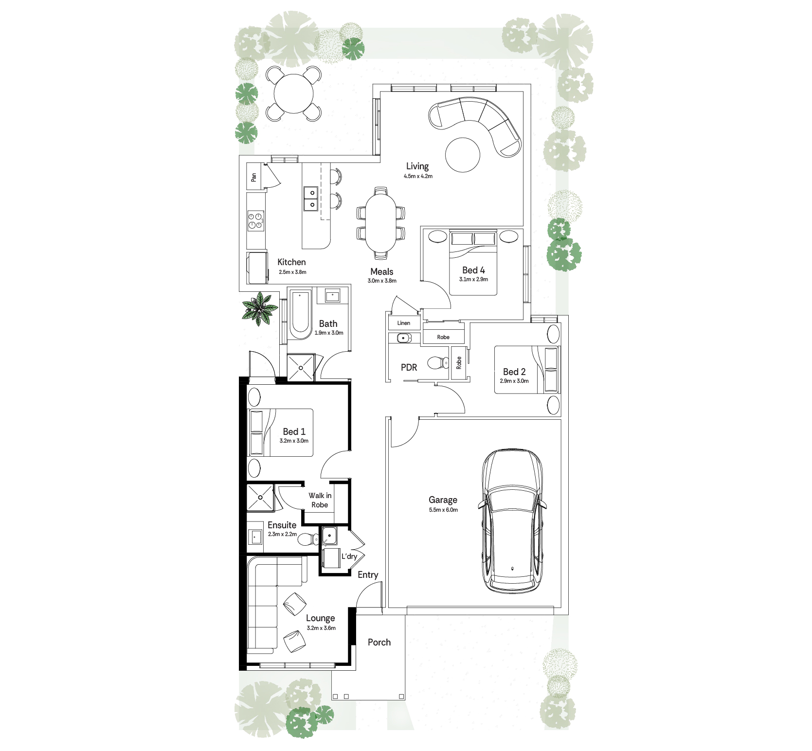 3 Bedroom (Lounge to front)