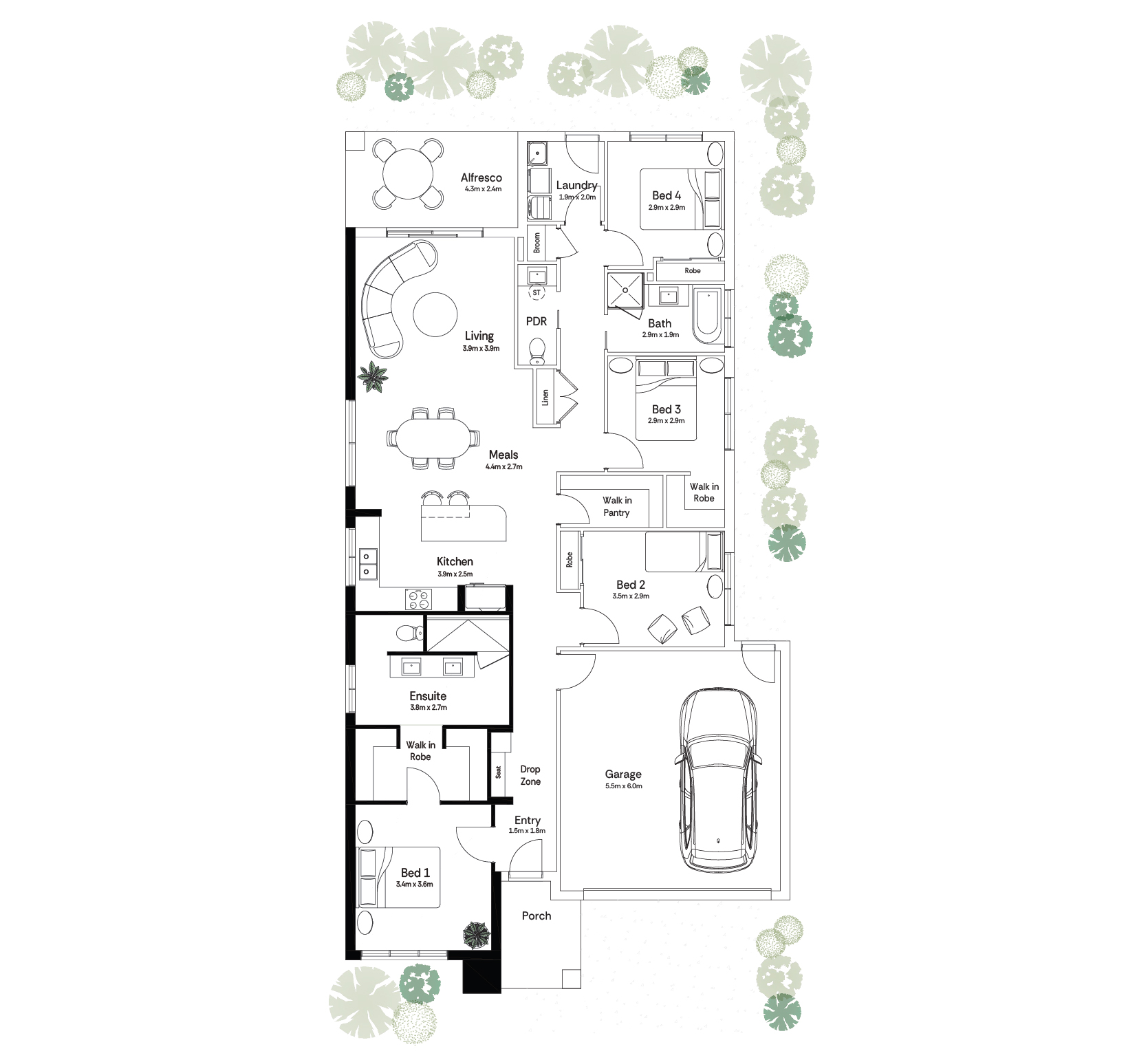 Grand master bedroom suite
