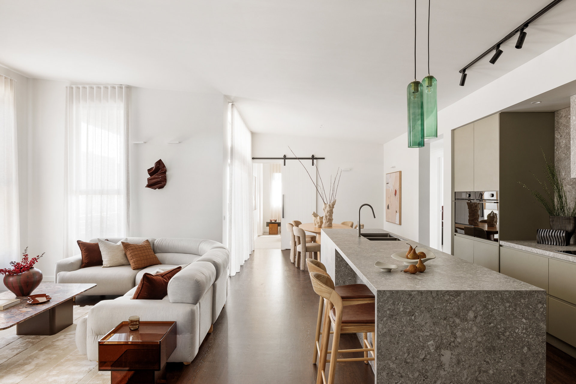 Mayde Homes open-plan kitchen connected to the living and dining area